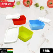 3 - Piece Multicolor Airtight Container Set – Rectangular Food & Fridge Storage - Justgrabit Inc.