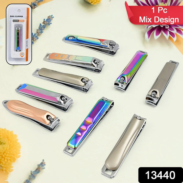 Stainless Steel Folding Portable Large Nail Clippers with Nail File (1 Pc / Mix Design) - justgrabit.in | Just Grab It