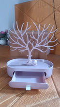Plastic Jeweller Organizer Earring Holder and Necklace Rack With Drawer (1 Pc) - Justgrabit Inc.