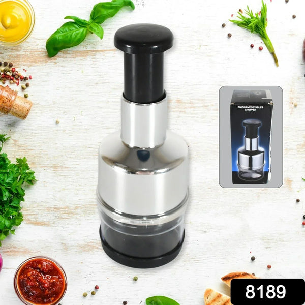 Food Cutter, Multifunctional Stainless Steel Blade Onion Cutter Food Vegetable Cutting Tool Home Kitchen Accessory, Vegetable Onions Garlic Nuts Salads Hand Chopper Kitchen - Justgrabit Inc.
