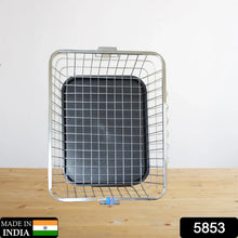 Dish Drainer Rack With Drip Tray Stainless Steel Dish Drainer Rack with Drip Tray, Utensil Drying Stand for Kitchen Plate Rack Bartan Basket for Kitchen Utensils/Dish Drying Rack with Drainer/Bartan Basket/Plate Stand ( 57 x 45 x 19 cm) - justgrabit.in | Just Grab It