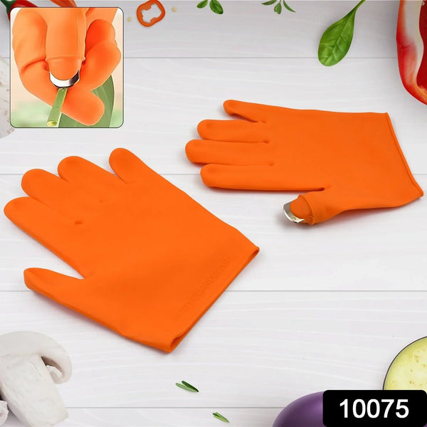 Gloves Silicone Thumb Knife Finger Protector Gears Cutting Vegetable Harvesting Knife - justgrabit.in | Just Grab It