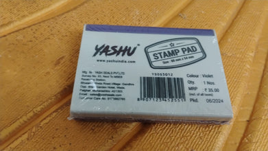 Yashu Plastic Stamp Pad Violet Ink, Quick - Dry Refillable Pad (1 Pc) - justgrabit.in | Just Grab It