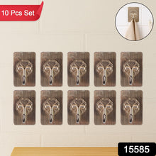 Plastic Adhesive Sticky Waterproof and Oil Proof, Wall Hook (5.5×3.5 Cm & 10 Pc) - justgrabit.in | Just Grab It