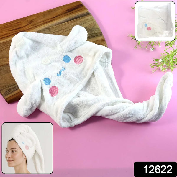Cute Cartoon Hooded Hair Drying Towel Cap (1 Pc) - justgrabit.in | Just Grab It