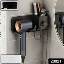 Wall Mounted Hair Dryer Holder with Multipurpose Organizer Shelf and Hook - justgrabit.in | Just Grab It