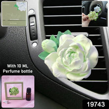 Elegant Rose Flower Car Air Freshener Clip for AC Vent with Perfume Bottle 10ML(1 Pc) - justgrabit.in | Just Grab It