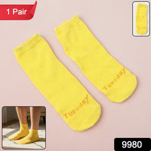 Tuesday Theme Yellow Casual Socks (1 Pair) - justgrabit.in | Just Grab It