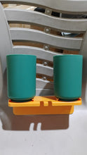 Multipurpose Wall Mount Toothbrush Holder Plastic Stand With 2 Cup (1 Set) - justgrabit.in | Just Grab It