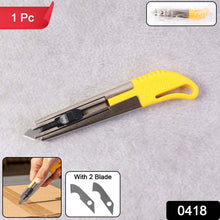 Heavy - Duty Stainless Steel Body Utility Cutter Knife (1 Pc / With 2 Extra Blade) - justgrabit.in | Just Grab It