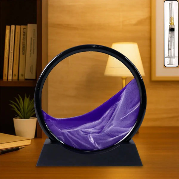 3D Moving Sand Art – Liquid Motion Deep Sea Sandscape with Round Glass Frame & ejection (1 Pc) - Justgrabit Inc.