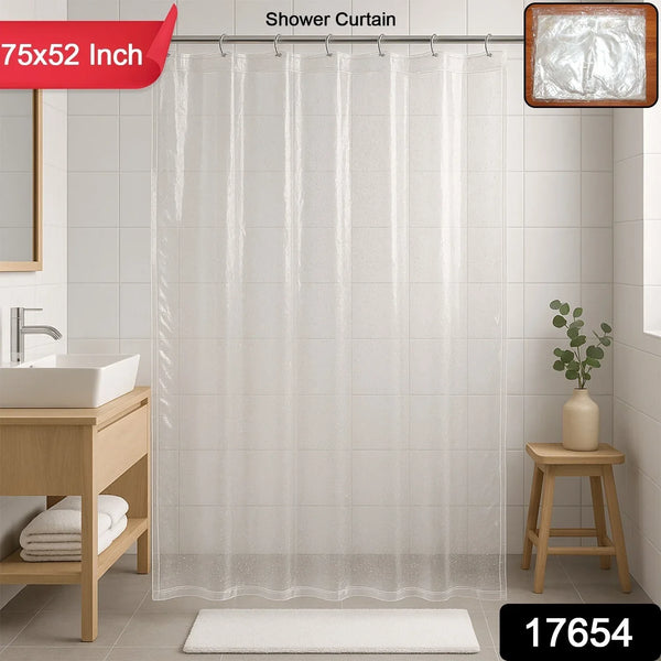 Transparent Waterproof Shower Curtain 75x52 Inch - justgrabit.in | Just Grab It