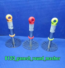 Ganesh Potato / Pav Bhaji Masher with Plastic Handle, Silver & Plastic - Oval Pav Masher, Potato 1 - Piece, Smasher Handle, Multicolor - Justgrabit Inc.