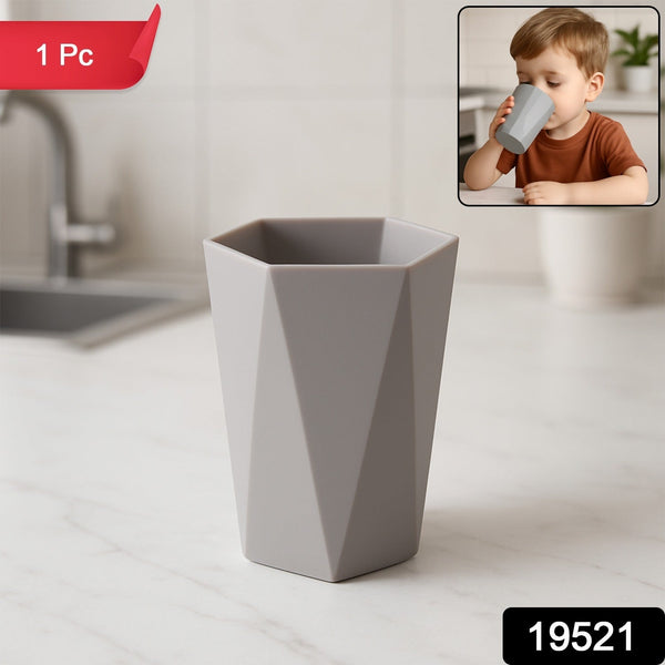 Hexagon Shape Small Plastic Drinking Glass (1 Pc) - justgrabit.in | Just Grab It