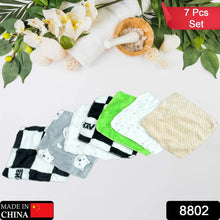 Cotton Hand Towel Microfiber wash Basin Hanging Hand Towel Napkin Microfiber Cloth Cartoon Kitchen Accessories, Travel Friendly | Home & Kitchen Use ( 7 pcs Set ) - Justgrabit Inc.