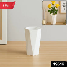 Modern Geometric Hexagon Plastic Flower Vase (1 Pc) - Justgrabit Inc.