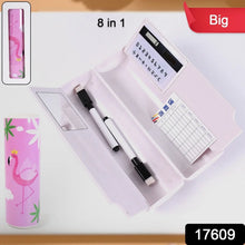 8 in 1 Compass Box, Geometry Box 2 Compartment, Pencil Box with 1 Calculator, 1 Mirror, 2 in 1 Marker Pen - Justgrabit Inc.