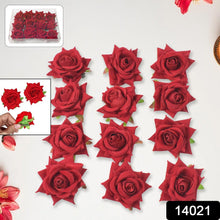 Flower Rose Hair Pin/Clip – Velvet Flower Design (12 Pcs Set, Red Color) - justgrabit.in | Just Grab It