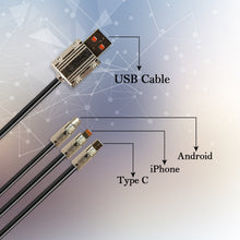 3 in 1 Multi Super Fast Charging Cable (1 Pc / 2 Mtr.) - justgrabit.in | Just Grab It