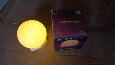 3D Moon Night Lamp with Stand (Color Box / White & Yellow Light / 1 Pc) - justgrabit.in | Just Grab It