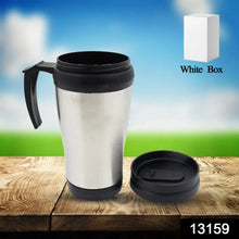 Stainless Steel Vacuum Glass Insulated Glass Coffee Cups, Tumbler (With Lid & Handle / 1 pc) - Justgrabit Inc.