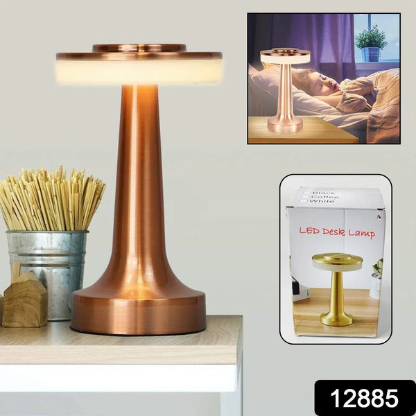 Touch LED Metal Desk Lamp – USB Rechargeable, 3 Colors/Brightness Levels, Dimmable Eye Protection (1 Pc) - justgrabit.in | Just Grab It