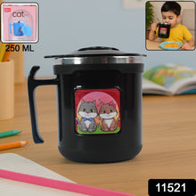 1 Pc Apex Cat Mug – 250 ml Stainless Steel Insulated Inner with Cute Cat Print - justgrabit.in | Just Grab It