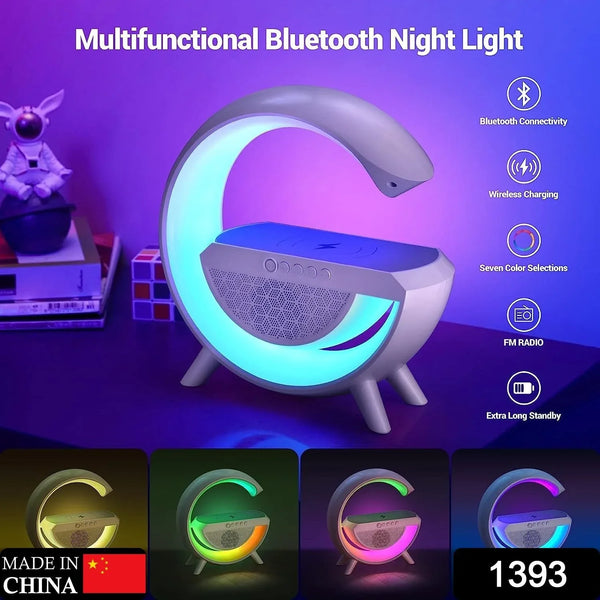 3 - in - 1 Multi - Function LED Night Lamp with Bluetooth Speaker, Wireless Charging, for Bedroom for Music, Party and Mood Lighting - Perfect Gift for All Occasions blootuth speaker (Media Player) - justgrabit.in | Just Grab It