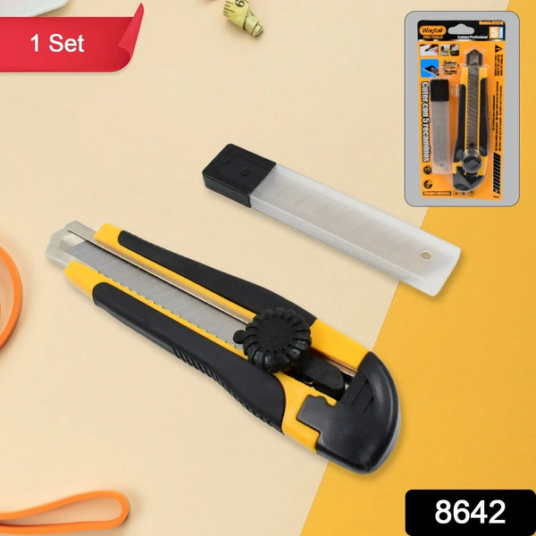 Cutter Knife Set with 4 Replacement Blades (1 Set) - justgrabit.in | Just Grab It