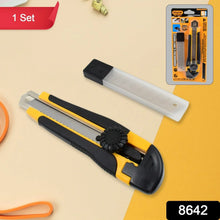 Cutter Knife Set with 4 Replacement Blades (1 Set) - justgrabit.in | Just Grab It