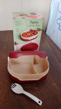 Airtight Food Grade Tiffin Box with 2 in 1 Spoon And 2 Compartment - justgrabit.in | Just Grab It