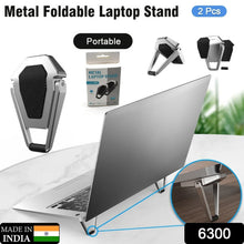 Mini Premium Metal Folding Portable Stand Compatible with Every Laptop, Keyboard and Tablet - justgrabit.in | Just Grab It