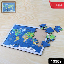 Educational Wooden World Map Puzzle for Kids - (1 Set) - justgrabit.in | Just Grab It