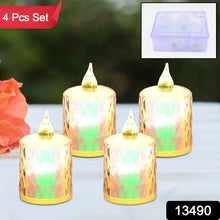 4 Pc Flameless and Smokeless Decorative Melting Candles LED Tea Light, Diwali - justgrabit.in | Just Grab It