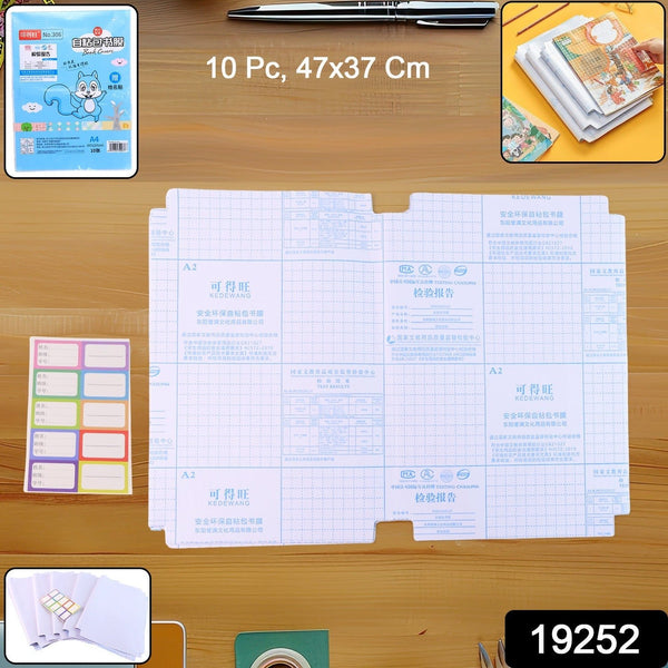Transparent Book Cover (10 Pcs Set / 47x37cm) - justgrabit.in | Just Grab It