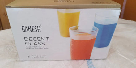 Ganesh Decent Glass, 350ml, Set of 6 - Justgrabit Inc.