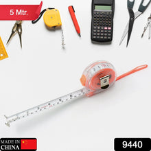 5 Meter Measuring Tape with Press Release Locking System, Measuring Tape with Transparent Gripper for Engineering/Hight/Decoration Measurement - justgrabit.in | Just Grab It