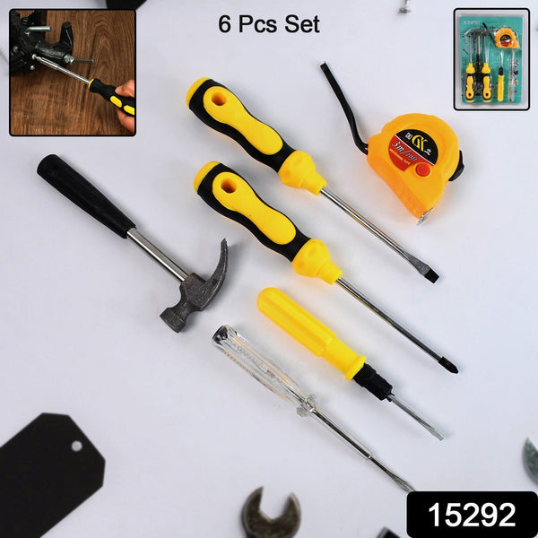 6 in 1 Hand Tool Kit Repair Home Screwdrivers Tool Kit with Tools Including Daily - justgrabit.in | Just Grab It