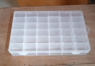 36 Grids Clear Plastic Organizer Box with Dividers Jewellery Storage Box 1 Pc - justgrabit.in | Just Grab It