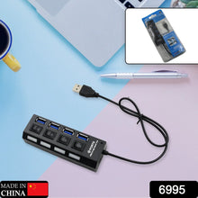 4 Port USB, HUB USB 2.0 HUB Splitter High Speed with On/Off Switch Multi LED Adapter Compatible with Tablet Laptop Computer Notebook - Justgrabit Inc.