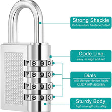 Heavy - Duty 4 - Digit Resettable Combination Padlock (1 Pc) - justgrabit.in | Just Grab It