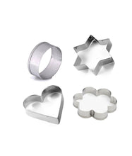 0827 Cookie Cutter Stainless Steel Cookie Cutter with Shape Heart Round Star and Flower (4 Pieces) - justgrabit.in | Just Grab It