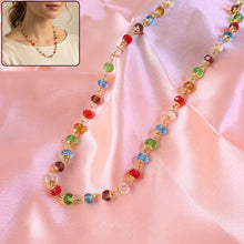 Multicolour Crystal Beaded Necklace with Gold - Tone Links (1Pc) - justgrabit.in | Just Grab It