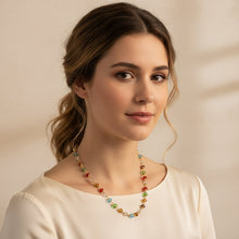 Multicolour Crystal Beaded Necklace with Gold - Tone Links (1Pc) - justgrabit.in | Just Grab It