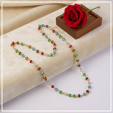 Multicolour Crystal Beaded Necklace with Gold - Tone Links (1Pc) - justgrabit.in | Just Grab It