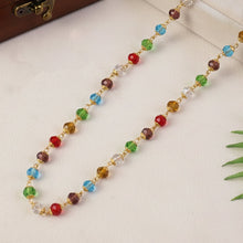 Multicolour Crystal Beaded Necklace with Gold - Tone Links (1Pc) - justgrabit.in | Just Grab It