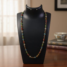 Multicolour Crystal Beaded Necklace with Gold - Tone Links (1Pc) - justgrabit.in | Just Grab It