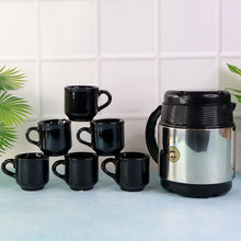 Tea and Coffee Thermos Flask and 6 Ceramic Cups (1 Set) - Justgrabit Inc.