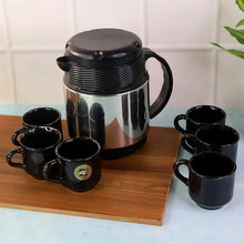 Tea and Coffee Thermos Flask and 6 Ceramic Cups (1 Set) - Justgrabit Inc.