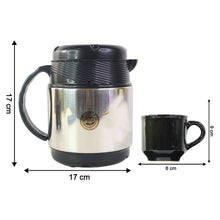 Tea and Coffee Thermos Flask and 6 Ceramic Cups (1 Set) - Justgrabit Inc.